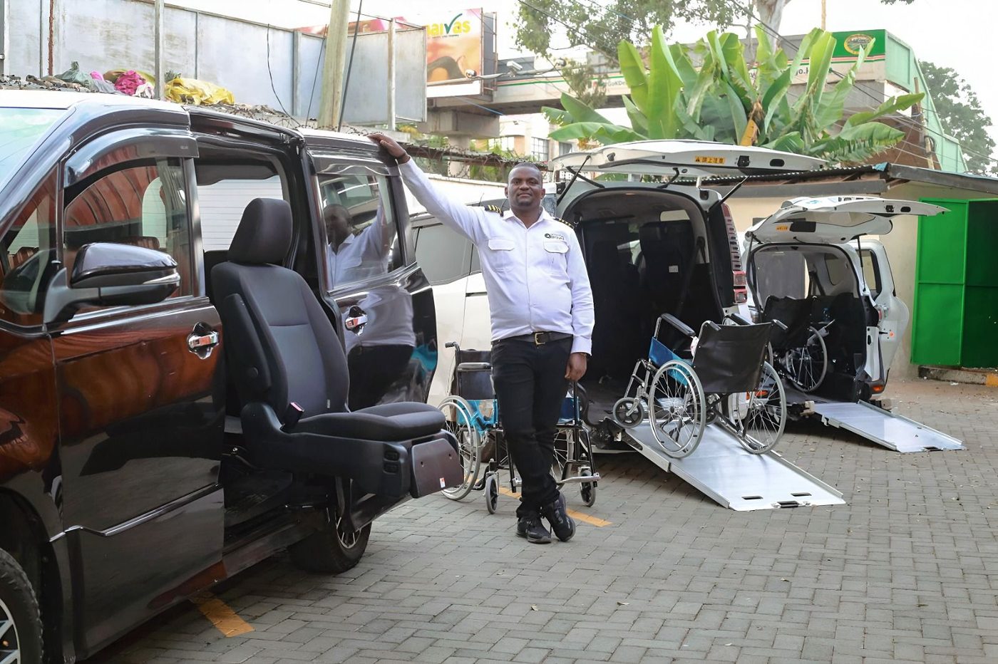 Accessible vans with ramp and swivel seat ready for clients